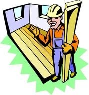 Carpenters Building Houses Clip Art N2