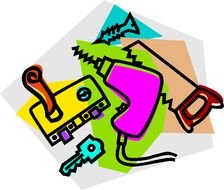 color Construction Tools drawing
