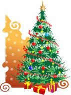 Christmas Tree With Presents drawing