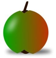 Clip Art of Green and red Apple