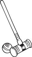 Black and white drawing of the croquet clipart