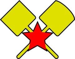 Snow Removal Troops Emblem with red star and yellow Shovels