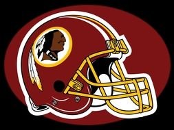 helmet with the logo of the team Washington Redskins
