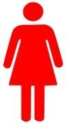 red female silhouette on a white background