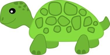 Clip art of green Slow Turtle