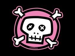 Pink And Black Skull drawing