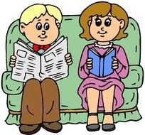 Reading Newspaper Clip Art N11