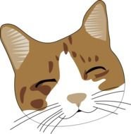 Cat Face with closed eyes, Clip Art