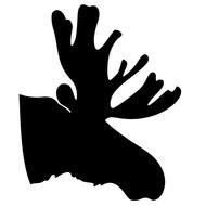 Black silhouette of the moose clipart