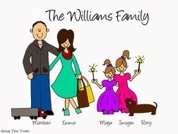Girl Stick Figure Families Mom Dad drawing