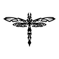 Black And White Dragonfly Tattoo