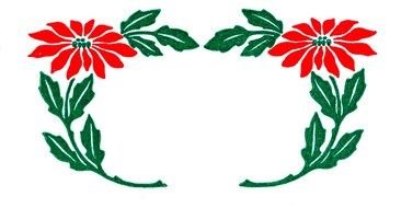 Vintage Christmas flower drawing