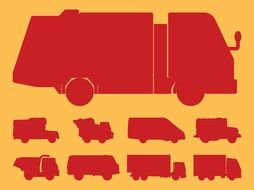 Truck Silhouette red drawing