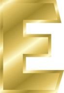 Clip art of gold Alphabet Letter E