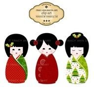 Kokeshi Doll Clip Art N8