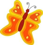 Beautiful and colorful cartoon butterfly clipart