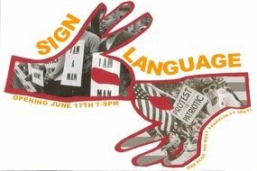 Sign Language, poster with gesturing hands