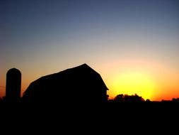 Barn Silhouette sunset