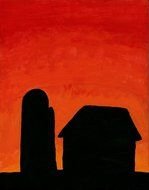 Barn Silhouette as a picture for clipart