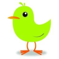 Bright green bird clipart