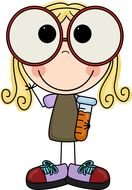 girl with big eyes as a graphic illustration