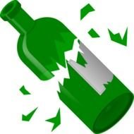 Broken wine bottle clipart