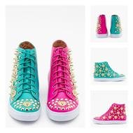 Women's shoes with gold spikes