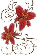 flowers on a pattern as a graphic illustration