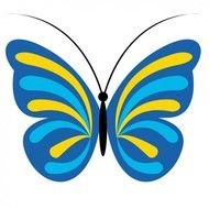 Blue And Yellow Butterfly Clip Art N2