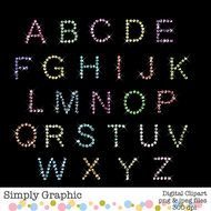 Instant Download Alphabet Art Set Rhinestone Clipart