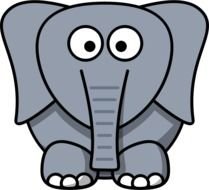 cartoon elephant with big eyes