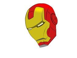 painted red head of an iron man