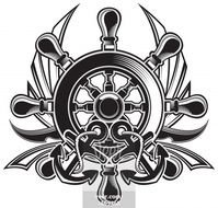 Black And White Ship Steering Wheel