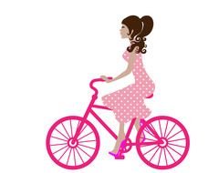 Girl On Bike Clip Art drawing