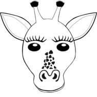 Giraffe Face Clip Art Black And White