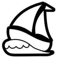 Black And White Sailboat Clip Art N5