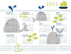 Cute March 2014 Calendar drawing