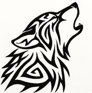 Tribal Wolf Tattoo Drawing N4
