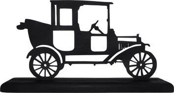 silhouette of an old car powered by engine