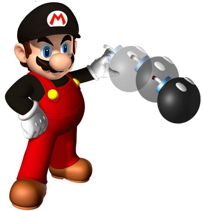 Clip art of Mario with bomb