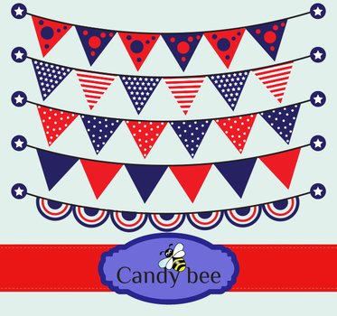 Home Digital Cliparts July 4th Bunting Banner Clipart