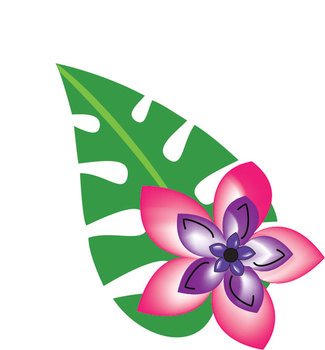 Hawaiian Tropical Flowers Clip Art N5