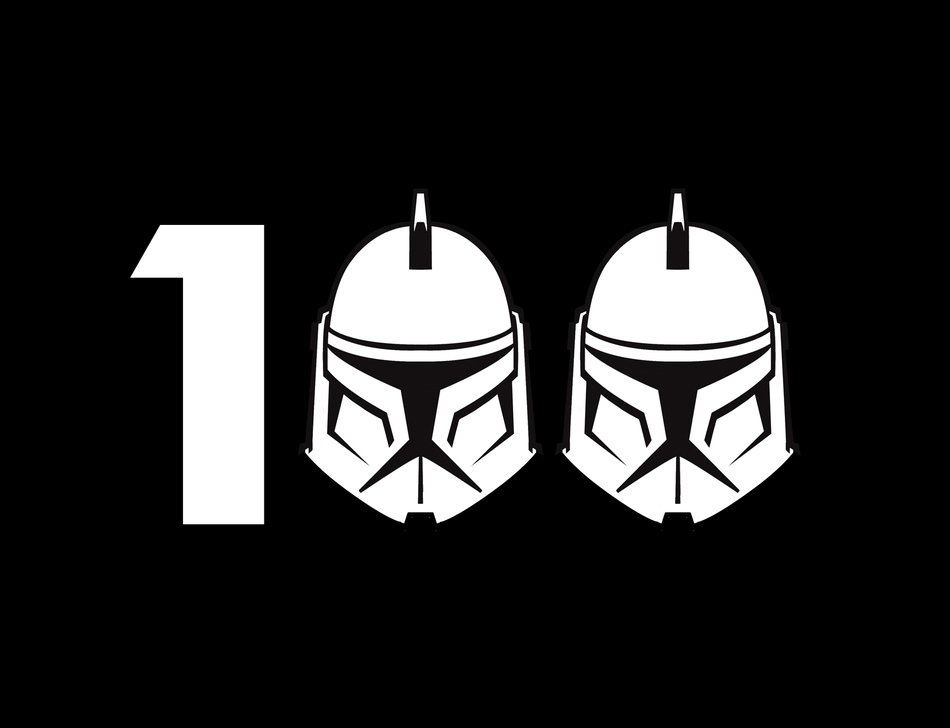 Star Wars The Clone 100th Episode, black and white poster