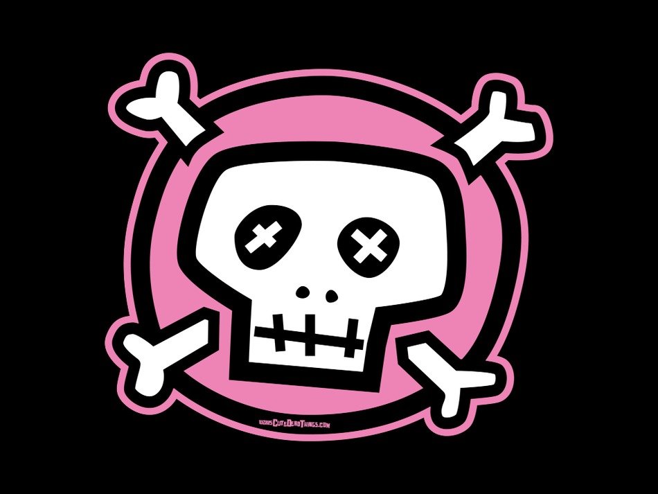 Pink And Black Skull drawing