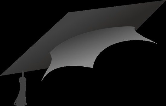grey graduation cap on the black background
