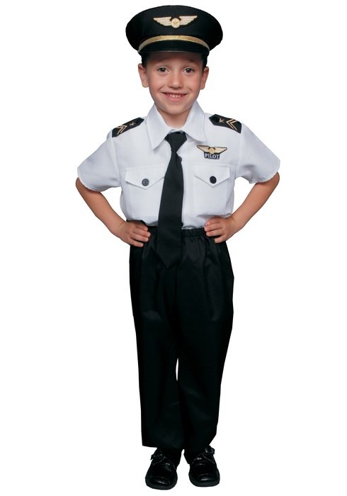 child in the form of a pilot as a picture for clipart
