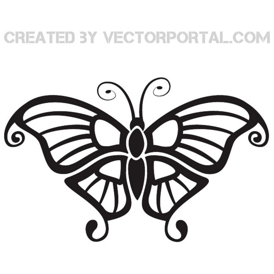 Black Butterfly Clip Art N3