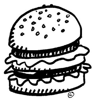 Hamburger Clip Art Black And White N12