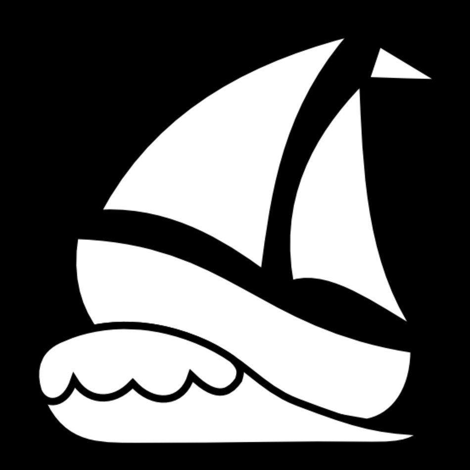 Black And White Sailboat Clip Art N5