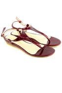 Red Flat Ankle Sandals drawing